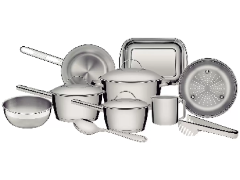Jogo de Panelas Tramontina Inox 10 Peças Allegra