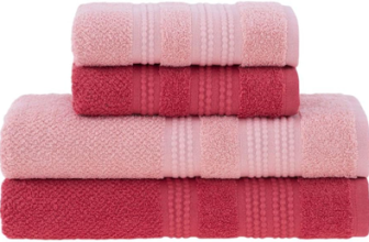 Jogo de Toalhas Buddemeyer Frape Dots Banho Rosa/Coral 4 peças