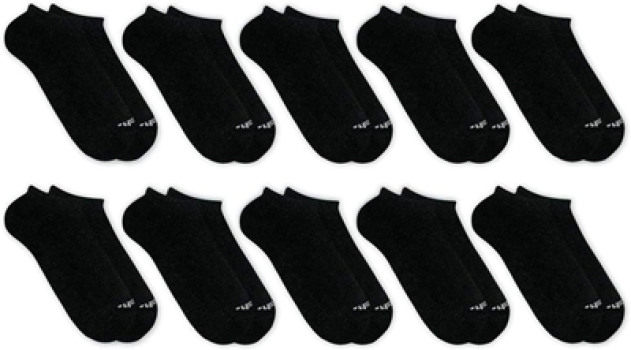 Kit 10 Meias Invisível Algodão, Mash, Masculino