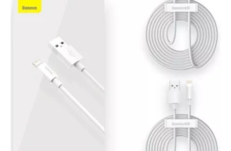Kit 2 Cabos iPhone Lightning Baseus Simple Wisdom 150cm 2.4a Cor Branco