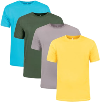 Kit 4 Camisetas 100% Algodão 30.1 Penteadas