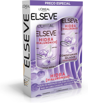 Kit L’Oréal Paris Elseve Shampoo 400ml + Condicionador 400ml Elseve Hidra Hialurônico