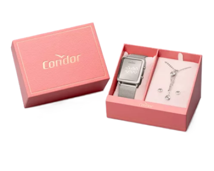 Kit Relógio Digital Feminino Condor Com Semijoia