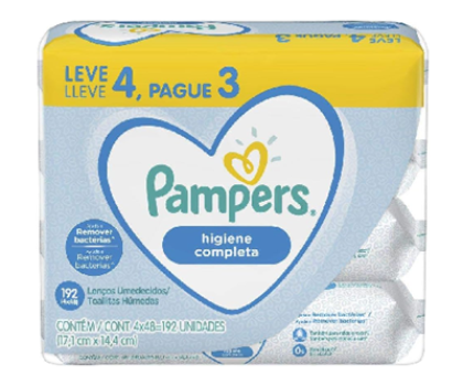 Pampers Lenços Umedecidos Higiene Completa 192 Unidades