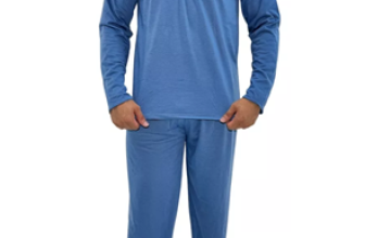 Pijama Masculino Gola V Liso Inverno Conforto Manga Longa