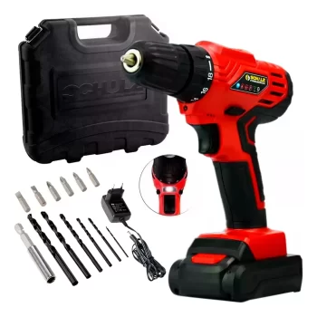 Parafusadeira Furadeira 16v 10mm Bivolt Schulz C/ Kit Maleta