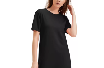 Vestido Tipo Camiseta Alongada Para Mulheres Várias Cores