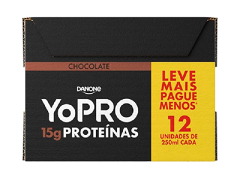 YoPRO Bebida Láctea UHT Chocolate 15g de proteínas 250ml – 12 unidades