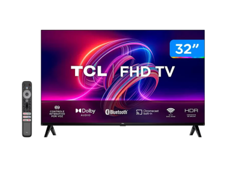 Smart TV 32” Full HD LED TCL 32S5400A Android – Wi-Fi Bluetooth Google Assistente 2 HDMI 1 USB