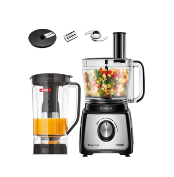 Multiprocessador de Alimentos Mondial Preto – Turbo Chef MPN-01-B 5 Funções 1000W