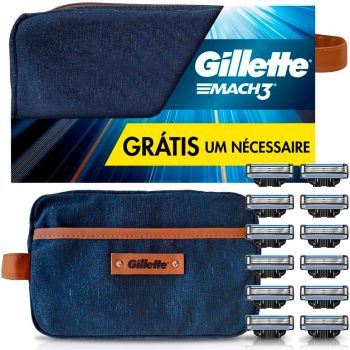 Gillette 1 Kit Mach3, Carga para Aparelho 12 Uds + 1 Nécessaire