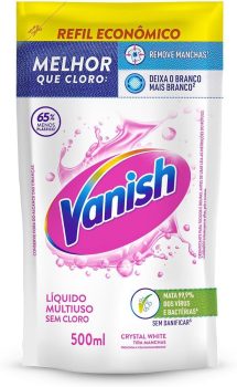 Tira Manchas Vanish Líquido Crystal White para roupas brancas Refil Econômico 500ml