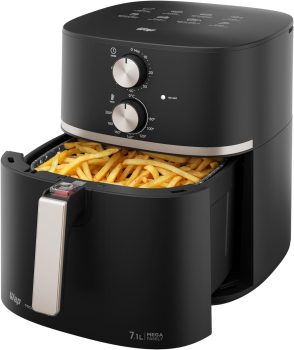 WAP Fritadeira Elétrica Air Fryer 7,1 Litros Cesto e Grelha Removíveis 1500W com Duplo Revestimento Antiaderente e Aviso Sonoro, Assa, Gratina e Frita WAP AIRFRY Mega Family 220V