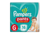Kit com 10 Fraldas Pampers Pants Ajuste Total G 16 unidades