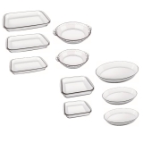 Conjunto de Assadeiras Refratárias 10 Peças Marinex em Vidro Sodacal