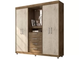 Guarda-roupa Casal com Espelho 4 Portas 4 Gavetas – Araplac Pequim
