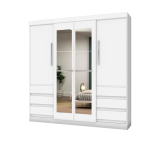 Guarda-roupa Casal com Espelho 4 Portas 6 Gavetas Araplac Atraente Sofia