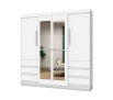 Guarda-roupa Casal com Espelho 4 Portas 6 Gavetas Araplac Atraente Sofia