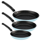 Conjunto de Frigideiras Tramontina com Revestimento Antiaderente Interno Starflon Max Azul Céu – 3 Peças