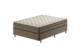 Cama Box Casal Probel Óregon com Euro Pillow e Molas Prolastic 62x138x188 cm – Bege/Marrom