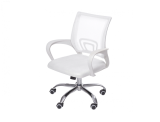 Cadeira de Escritório com Base Cromada Prizi Branca – 9050