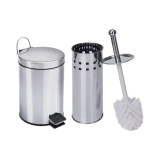 Kit Lixeira aço inox 3 litros + 1 escova Sanitária Travel Max – Healer