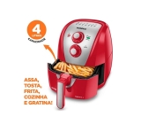 Fritadeira Elétrica Sem Óleo Air Fryer Mondial AFN40RI Family Inox 4L – Vermelha