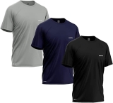 Kit 3 Camisetas Dry-fit Mants Clothing Manga Curta Com Estampa Refletiva