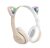 LOBOY Fone Ouvido Bluetooth Led Gatinho Infantil Gato Recarregável – (Bege)(LOBOY-GT558)