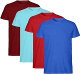 Kit com 4 Camisetas Básicas Masculinas Lisas T-Shirt Slim Tee