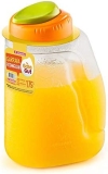 Garrafa Retangular Plástico 1.75L, Sanremo, Polipropileno e Polietileno, Transparente/Laranja