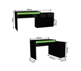 Mesa Escrivaninha Gamer com 4 Nichos B24 – Preto/Verde