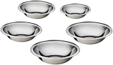 Conjunto com 5 Tigelas Rasas Inox, IN0051, Euro Home
