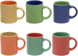 Mini Canecas Bicolor para Café 6 Peças Mimo Style Multicor