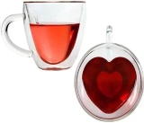 Jogo 2 Canecas de Vidro Duplo Coração Vidro 150ML – Wincy