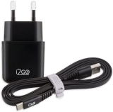 Kit Carregador De Parede USB 1A + Cabo USB-C 1,2m 2,4A I2GO Preto – I2GO Basic
