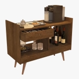 Aparador Bar 4064 Pé Madeira Gaveta Abertura Ambos os Lados