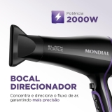 Secador de Cabelos, Mondial, Preto, 2000W, 127V – SCN-01