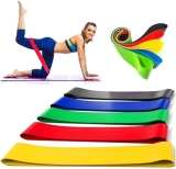 Kit 5 Faixas Elasticas Mini Band Exercicios em Casa Extensor Academia Yoga Pilates Fitness Crossfit