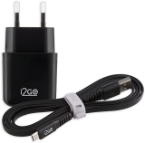 Kit Carregador De Parede USB 1A + Cabo Micro USB 2,4A I2GO Preto – I2GO Basic,3x11x16, PRETO