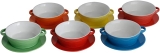 CJ 6 BOWLS CERÂMICA C/PRATOS P/SOPA COLORIDOS MARY 13x5cm