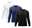 Kit 3 Camisetas Masculina Manga Longa Térmica Proteção Solar UV Dry Fit Segunda Pele X