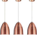 Kit 3 Lustre Pendente Luminária Cone de Alumínio New Cobre
