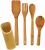 Jogo De Talheres Em Madeira Bambu Kit Conjunto 5 Peças Utensílios De Cozinha