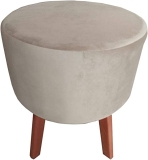 Pufe Decorativo Redondo 4 Pés Banqueta Caramelo