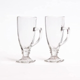 Kit Com 2 Canecas Taça Xícara De Vidro Capuccino Chocolate Frappe Frapé Frapê 265 ml