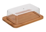 Mimo Style Porta Manteiga de Bambu Com Tampa de Acrílico