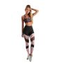 Conjunto Calça+top Estampado Com Tule Roupa Academia Fitness