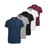 Kit 5 Camisetas Masculinas Slim Gola Algodão Premium Coloridas by ZAROC