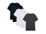 Kit 5 camisetas Básica, basicamente., Masculino, 2 Brancas Preto Azul Marinho Mescla Escuro, G